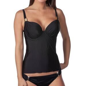 Panache Women's Halle Underwired Swimwear Tankini Top Black Size 34D